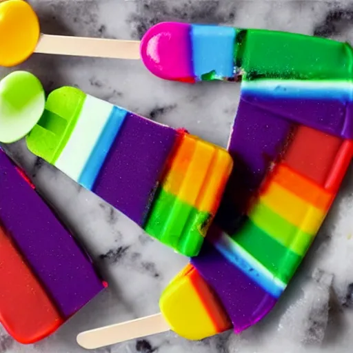 Image similar to rainbow fudge popsicles