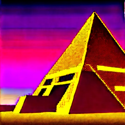 Image similar to ancient egyptian structure, retrowave epic art, trending on art station