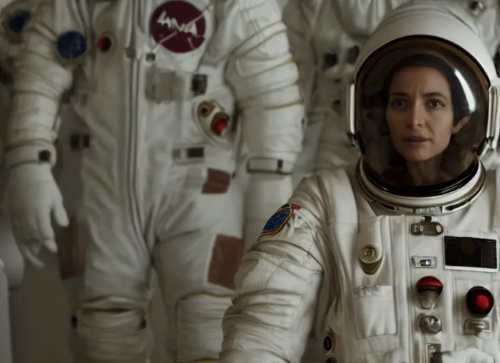 Image similar to film still of anthropomorphic anthropomorphic hiba as astronaut in interstellar, 4 k