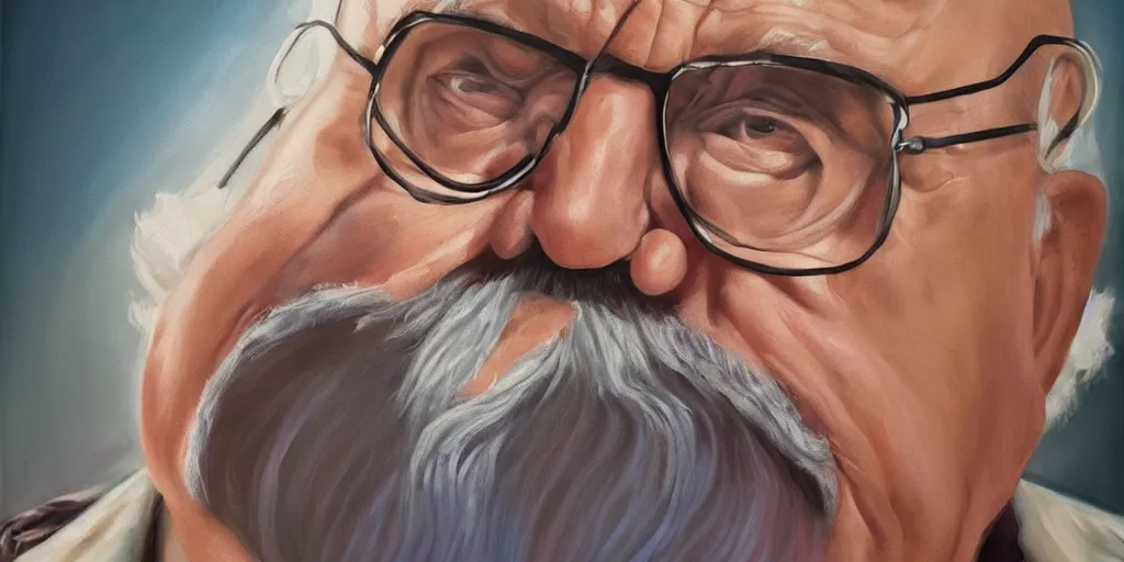 Image similar to wilford brimley staring intently into your soul diabeetus high fidelity painting high resolution trending on artstation