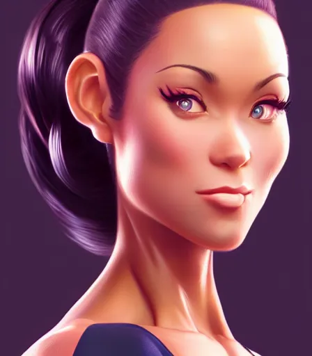 Image similar to beautiful portrait of a gorgeous personal trainer who looks like Maxine from Goofy movie , character design by charlie bowater, ross tran, artgerm, and makoto shinkai, detailed, soft lighting, rendered in octane