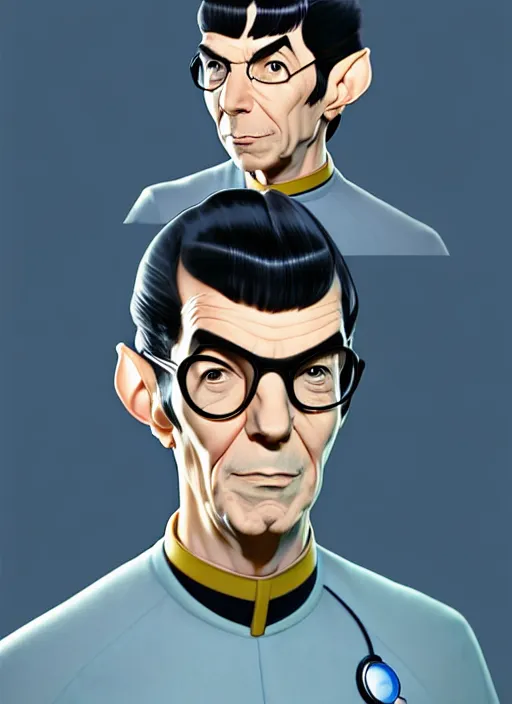 Image similar to cute doctor spock, natural lighting, path traced, highly detailed, high quality, digital painting, by don bluth and ross tran and studio ghibli and alphonse mucha, artgerm