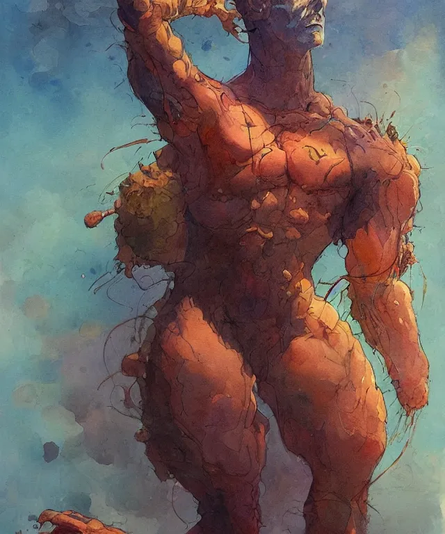 Prompt: a oil / watercolor painting full body character portrait of a rifts mind melter in the style of moebius in the style of frank frazetta trending on artstation deviantart pinterest detailed realistic hd 8 k high resolution