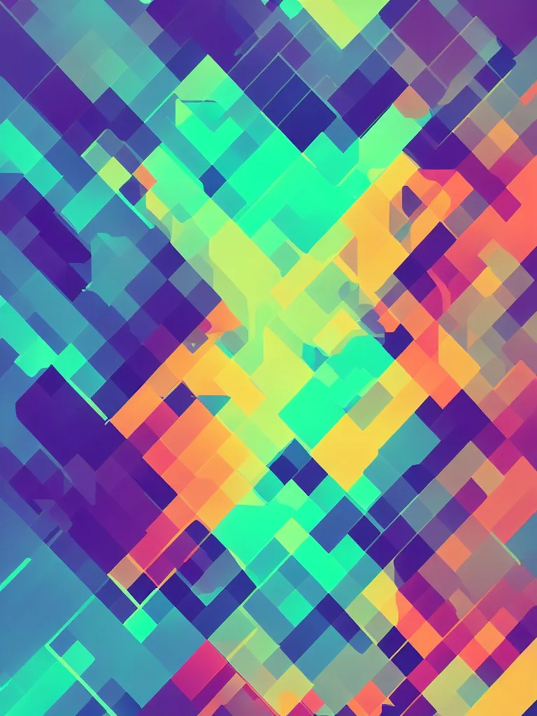 prompthunt: beautiful minimalist abstract hd phone wallpaper, cyberpunk  color palette, geometric, trending on behance