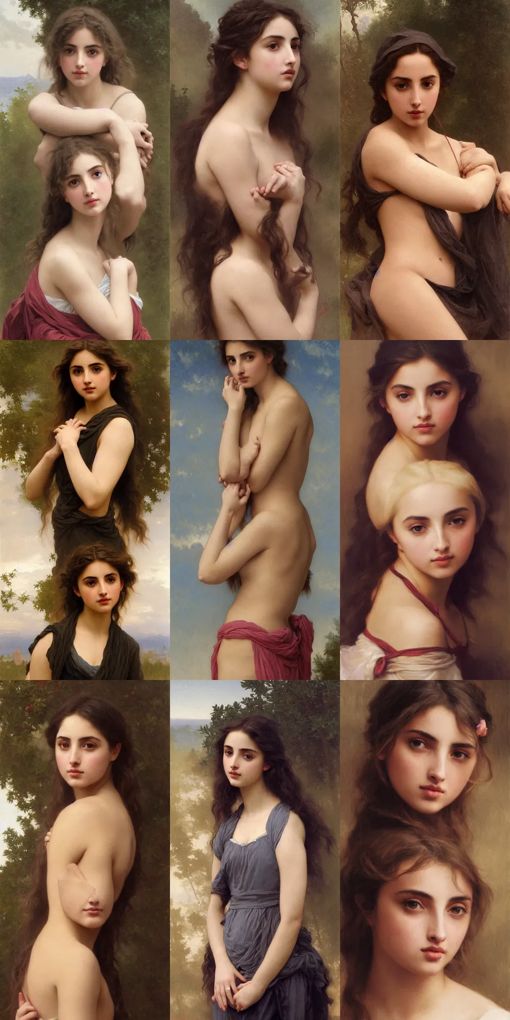 Prompt: Painting of Ana de Armas. Art by william adolphe bouguereau. During golden hour. Extremely detailed. Beautiful. 4K. Award winning.