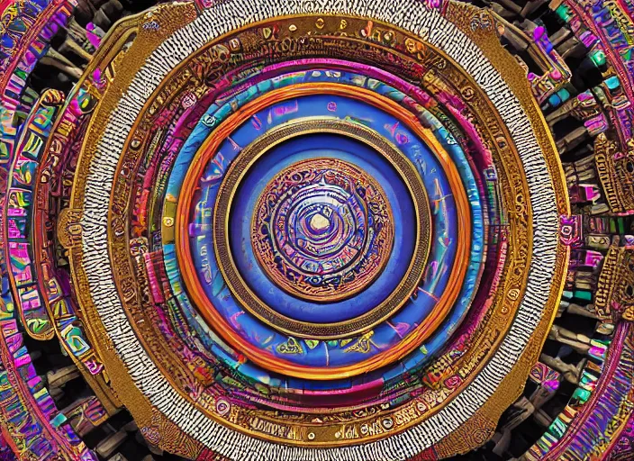 Image similar to hyperrealism, detailed textures, photorealistic 3 d render, a coloured beautiful mystical tibetan kalachakra mandala with sanskrit writing, ultra realistic, ultra high pixel detail, cinematic, intricate, cinematic light, concept art, illustration, art station, unreal engine 8 k