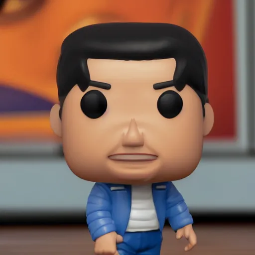 Image similar to 3 d render of funko pop figurine of hugo chavez. realistic. photo. photorealistic. detailed. high quality. high resolution. lossless quality. lossless. 8 k. hdr. 4 k. 8 k resolution. 1 6 k resolution