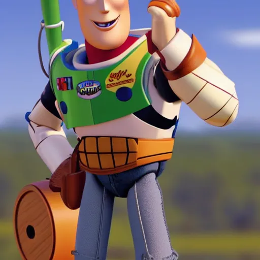 Image similar to woody from toy story as a fighter pilot