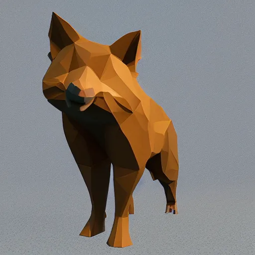 Prompt: low poly mine marten, unreal engine, 4k render