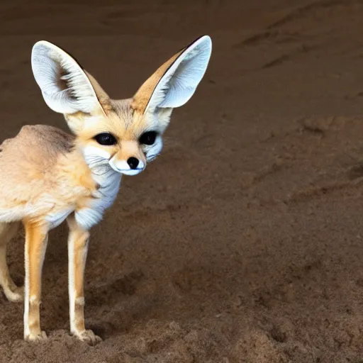 Prompt: photo of a fennec fox giraffe hybrid