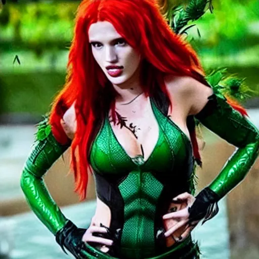 Prompt: “Bella Thorne as poison Ivy in Batman movie”
