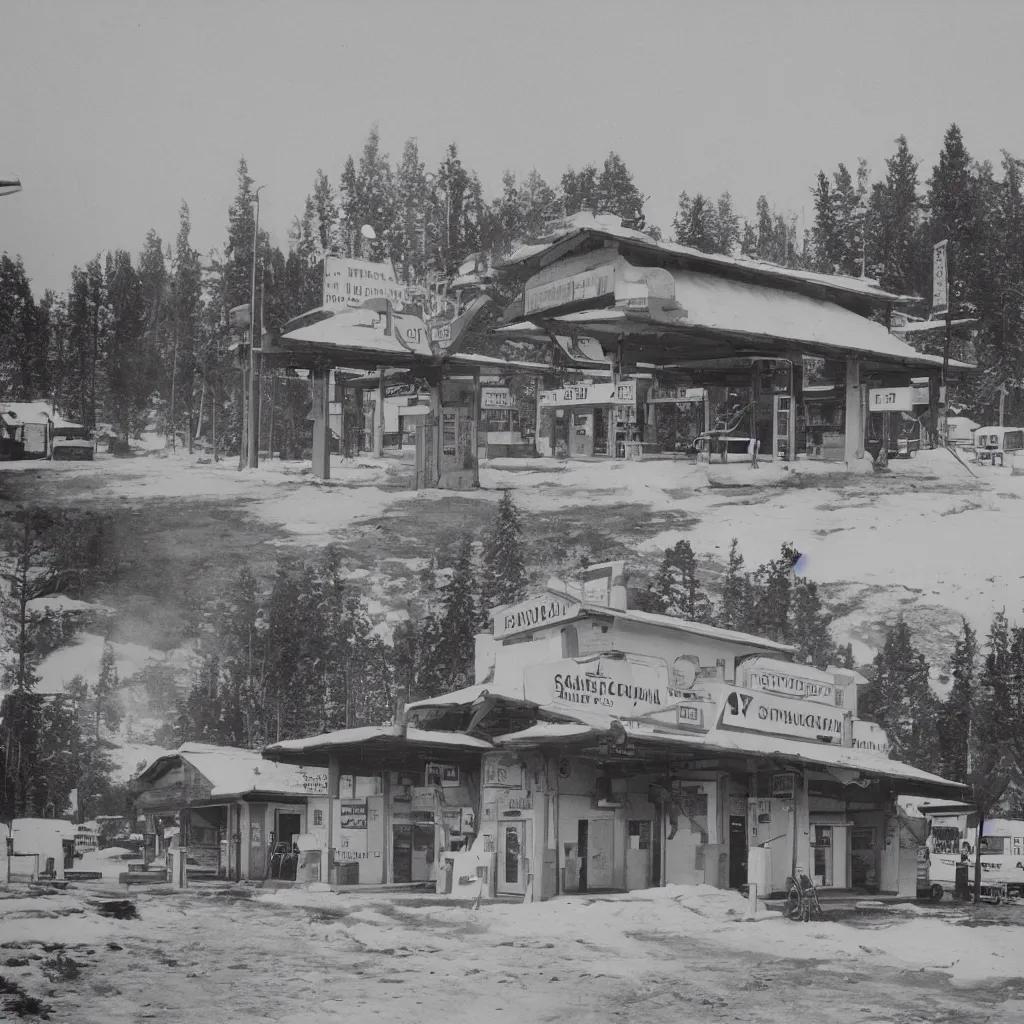 Image similar to photograph of a siberian gas station