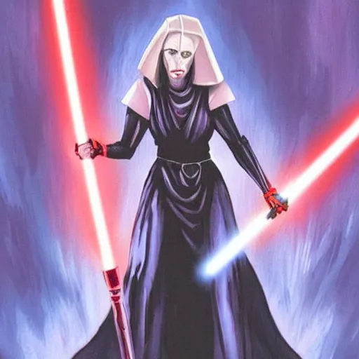 Prompt: beautiful female sith lord