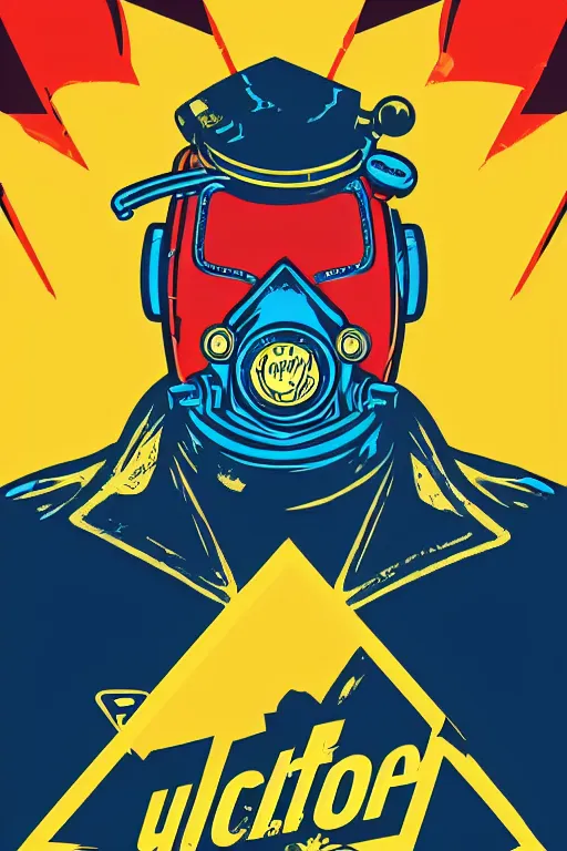 Image similar to fallout 7 6 retro futurist illustration art by butcher billy, sticker, colorful, illustration, highly detailed, simple, smooth and clean vector curves, no jagged lines, vector art, smooth andy warhol style