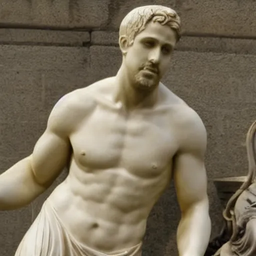 Prompt: ryan gosling as roman statue