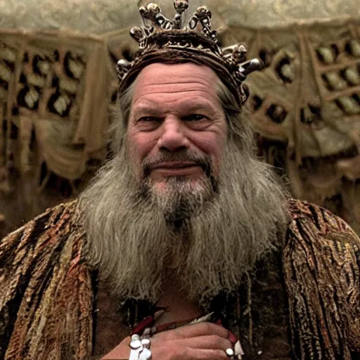 Image similar to a mighty king, in the sryle of Terry Gilliam,