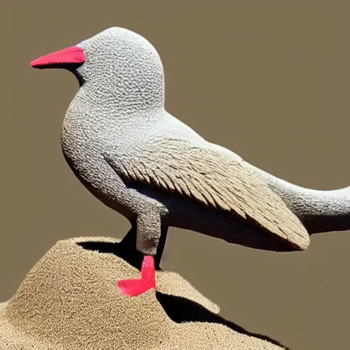 Prompt: majestic bird made with sand melting in spacetime