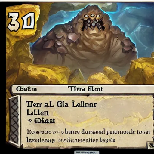 Image similar to terra elemental giant golem, dust and rock theme, hearthstone art style, epic fantasy card game art