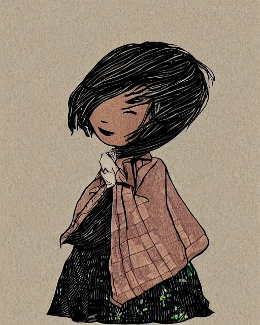 Prompt: cotton girl illustration by albabg