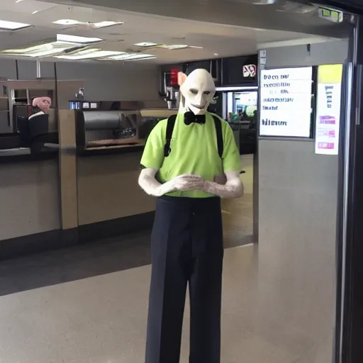 Image similar to count orlok working at maccas