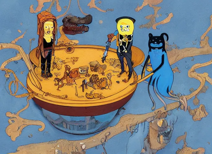 Image similar to adventure time painting carved in amber by chiara bautista and norman rockwell and greg rutkowski weta studio