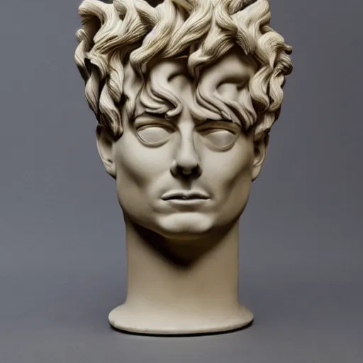 Prompt: donald trump medusa, greco - roman vase art