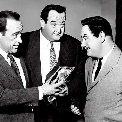 Prompt: Abbott and Costello meet Abbott and Costello