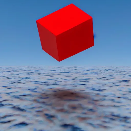 Prompt: a red cube is on top of a blue cube