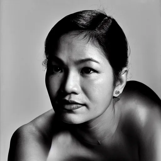 Image similar to A Filipino woman who looks like Drake to a degree, portrait, by Philippe Halsman, Yousuf Karsh