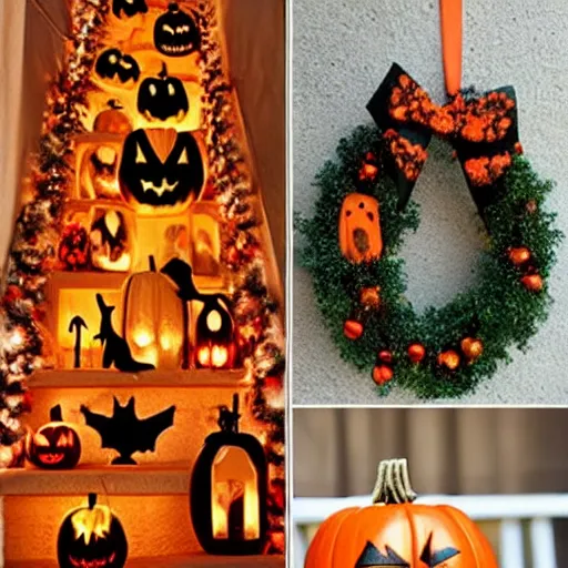 Prompt: homemade halloween themed christmas decoration ideas
