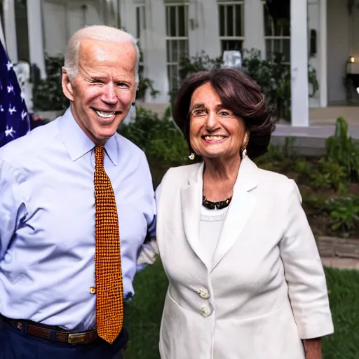 Prompt: hasbulla and joe biden at a tea party outside, well lit, realistic, photogenic, global illumination, in focus