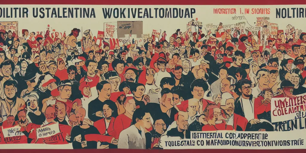 Image similar to Poster depicting International Worker Solidarity and collective action unique-H 832