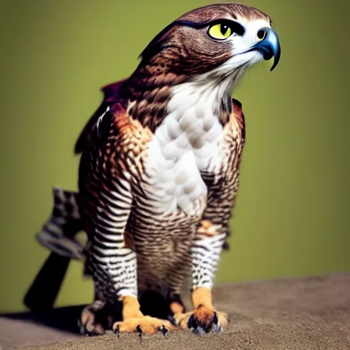 Image similar to a falcon - cat - hybrid, animal photography