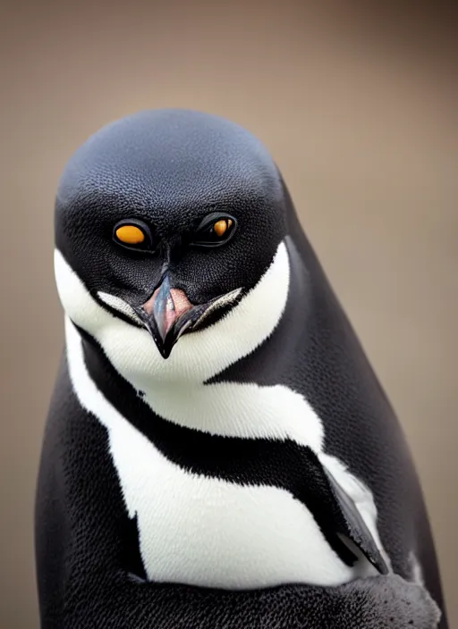 Image similar to photograph of a cute animal that's a penguin cat chimera, 8 k