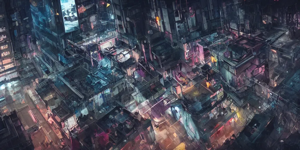 Image similar to cinematic shots of teenagers with tech clothing and hoods and tactical masks doing risky parkour on the rooftops of a dystopian city, neon lights, sci - fi, night lights, rain and haze, concept art, intricate, in the style of katsuhiro otomo, akira, unreal engine