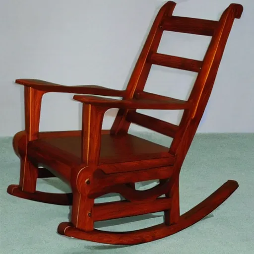 Prompt: beautiful wooden art deco rocking chair furniture plans detailed