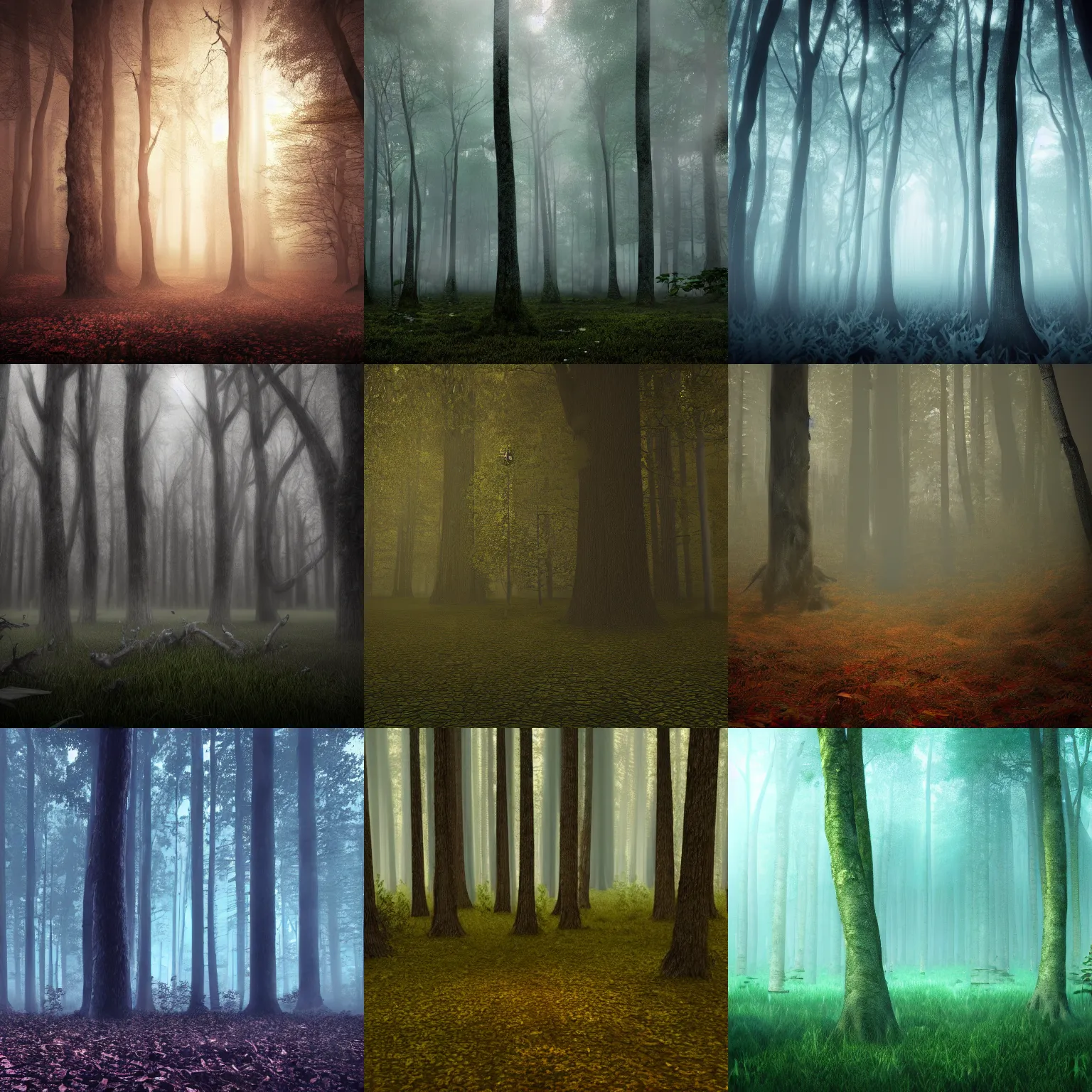 Prompt: scary forest deep endless large 4k 8k render digitalart