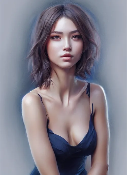 Image similar to photo of a gorgeous young woman in the style of stefan kostic, realistic, sharp focus, 8k high definition, insanely detailed, intricate, elegant, art by stanley lau and artgerm