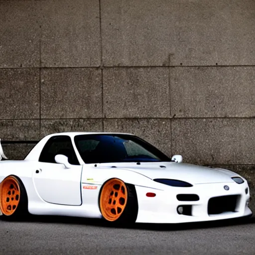 Image similar to white mazda rx 7 fd on bbs rs