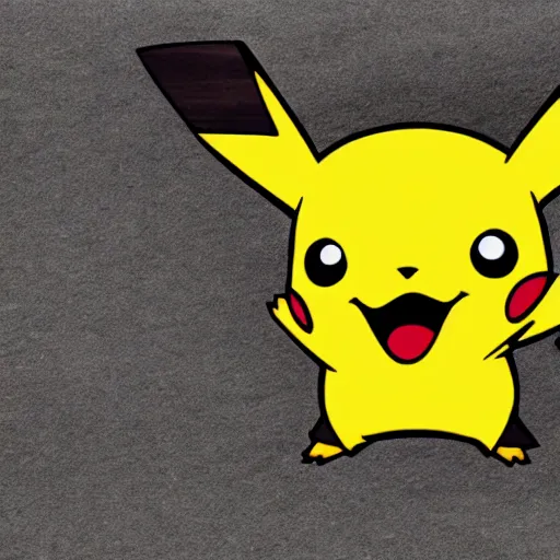 Image similar to Pikachu made out of planks