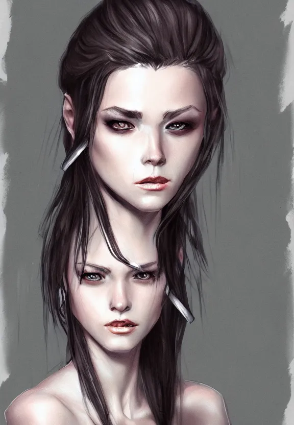 Image similar to high dark fantasy female character portrait realistic concept art by