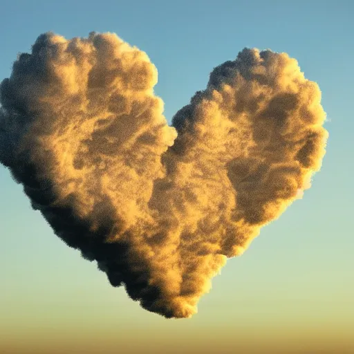 Image similar to an heart made of clouds