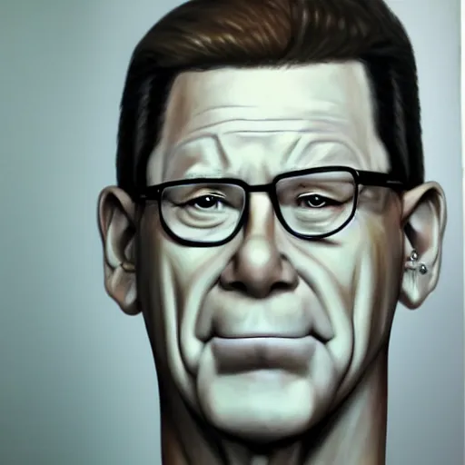 Image similar to king of the hill, Hank hill, photorealistic, portrait, hyper realistic.