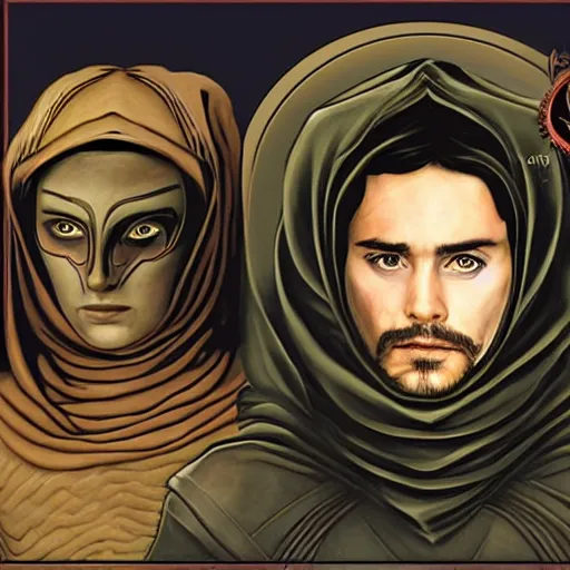 Image similar to leto 2 atreides, artwork