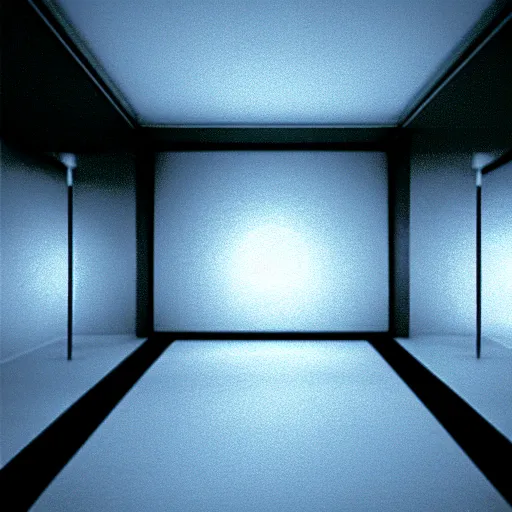 Image similar to noisy photograph of a retrofuturist liminal space, dark pit, deformations, minimalist, cinematic, soft vintage glow, unreal engine