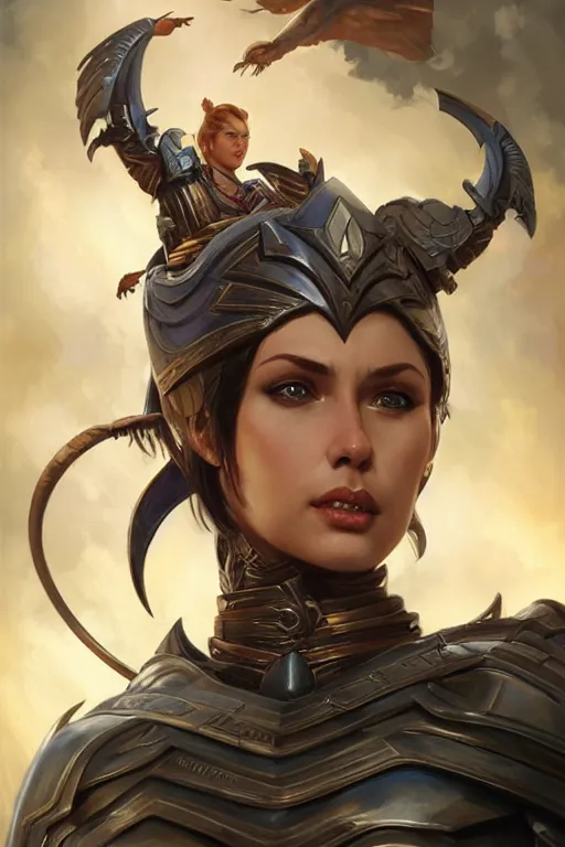 Image similar to amazon valkyrie athena, d & d, fantasy, portrait, highly detailed, headshot, digital painting, trending on artstation, concept art, sharp focus, illustration, art by artgerm and greg rutkowski and magali villeneuve