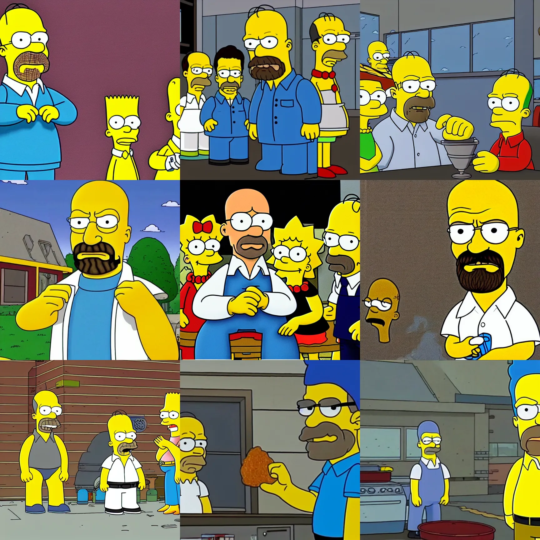 Prompt: walter white in the simpsons