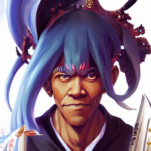 Image similar to anime portrait of obama as a yedi as an anime antagonist, dark fantasy, by Stanley Artgerm Lau, WLOP, Rossdraws, James Jean, Andrei Riabovitchev, Marc Simonetti, and Sakimichan, trending on artstation