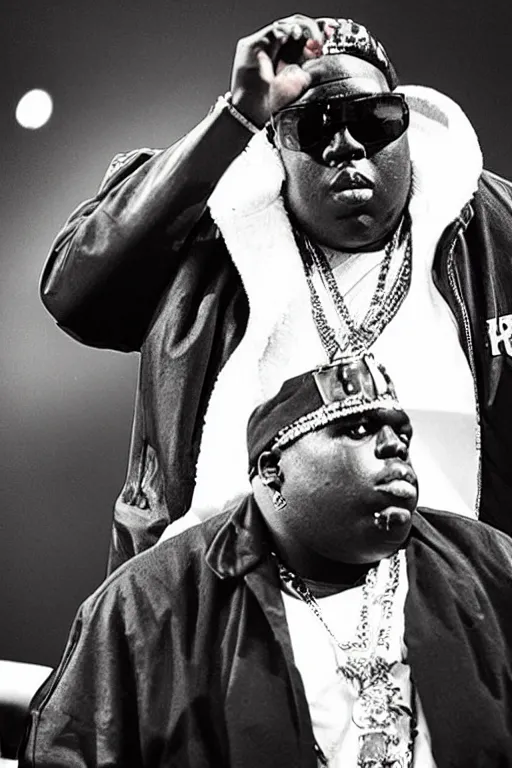 Prompt: picture of the notorious big in 2 0 2 2 wearing jewelry and looking cool