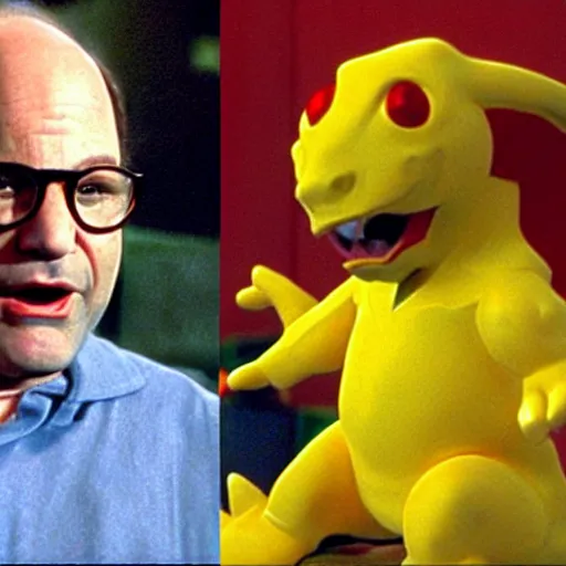 Prompt: George Costanza getting increasingly angry at Jerry Seinfeld for not getting Digimon names right: HIS NAME IS AGUMON JERRY!